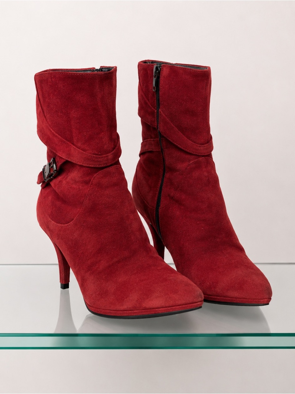 Vero Cuoio Italian  suede Victorian ankle booties boots 38/7 - Picture 2 of 10